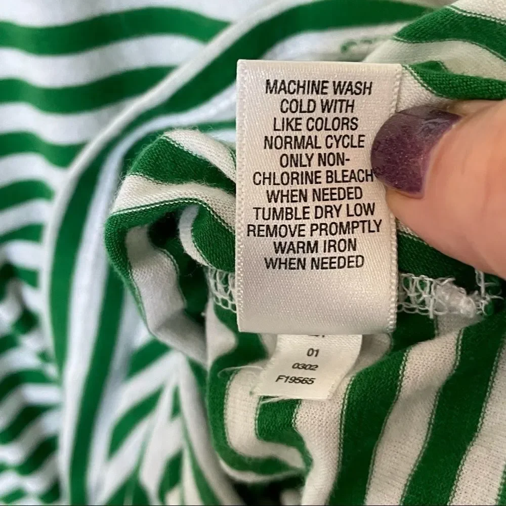 Luella for Target Green & White Striped T-shirt with Embroidered Cherry, Large - Picture 13 of 13